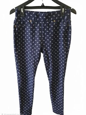 MICHAEL Michael Kors Navy Top with White Paisley Motif